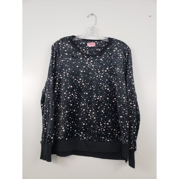 (Ju) Kate Spade Womens Pajama Top Sweater Size M Ultra Soft Fuzzy Cozy Star Slit - Picture 1 of 6